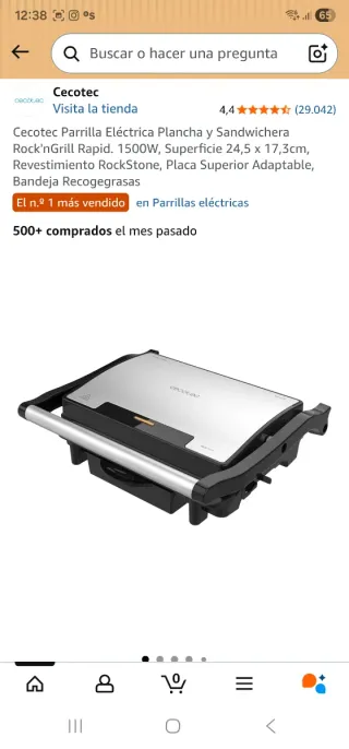 Cecotec Rock'nGrill Rapid 1500W
