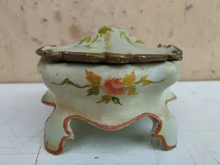 Antico cofanetto portagioie veneziano in legno