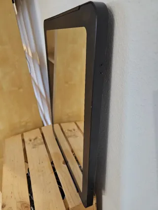 Espejo Rectangular Marco Negro Moderno