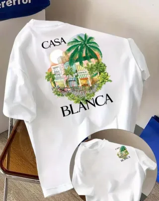 Camiseta Casa Blanca Estampado Tropical