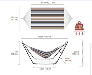Hamaca Colgante 2 Personas con Soporte