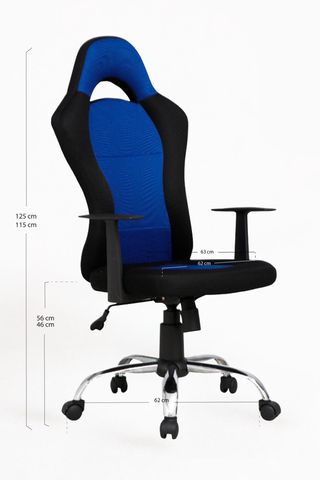 Silla de oficina Pledi azul y negra