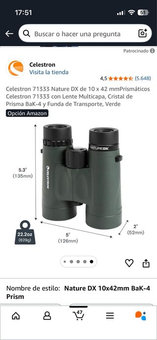 Prismaticos  profesional celestron