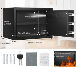 Caja fuerte ignífuga 25L con alarma
