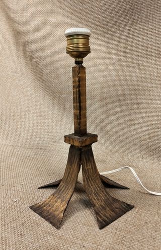 Lámpara Antigua Forja Madera Metal