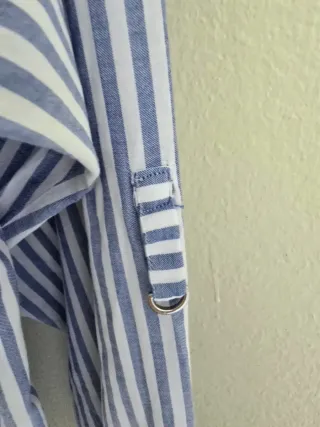 Camisa Rayas Azul Mujer Zara Talla M