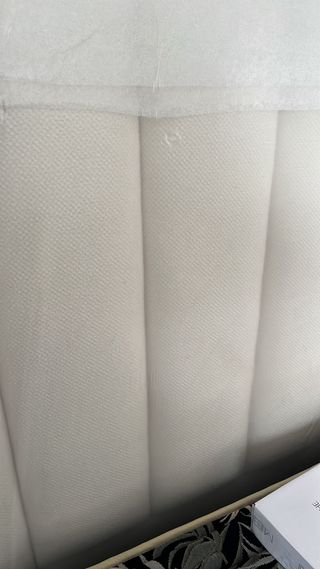 Cabecero de tela beige/blanco