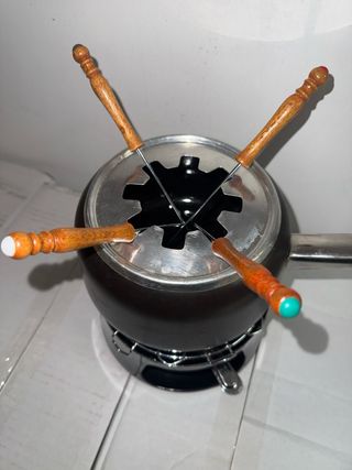 Set Fondue 5 Personas Negro/Plateado