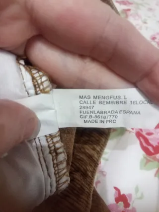 Pantalón de pana marrón Más Mengfu