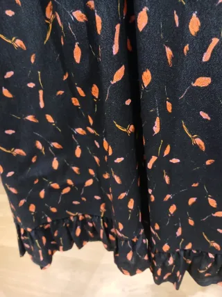 Vestito fantasia floreale nero/arancio