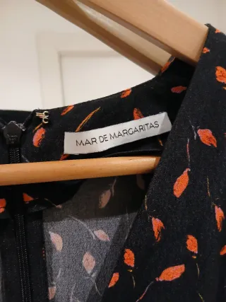 Vestito fantasia floreale nero/arancio