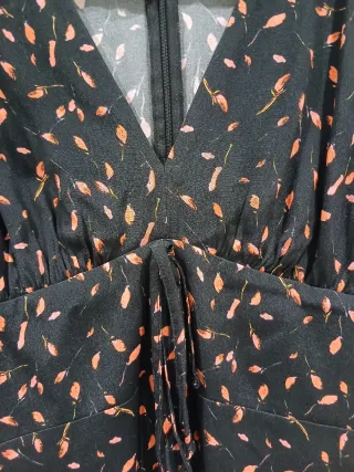 Vestito fantasia floreale nero/arancio