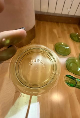 Juego 5 Tazas y Platos ElsaDur Verdes Vintage