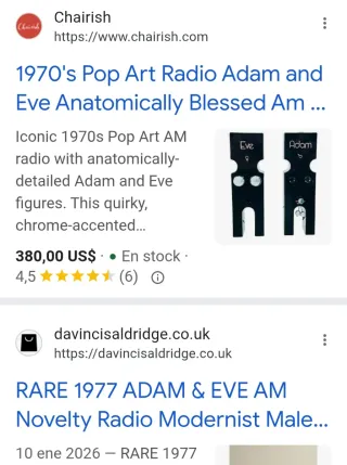 Vintage Radio AM Adam & Eve 1976