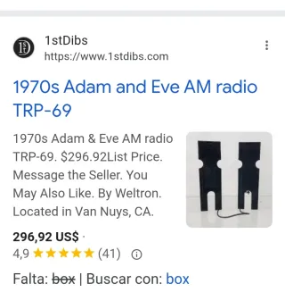 Vintage Radio AM Adam & Eve 1976