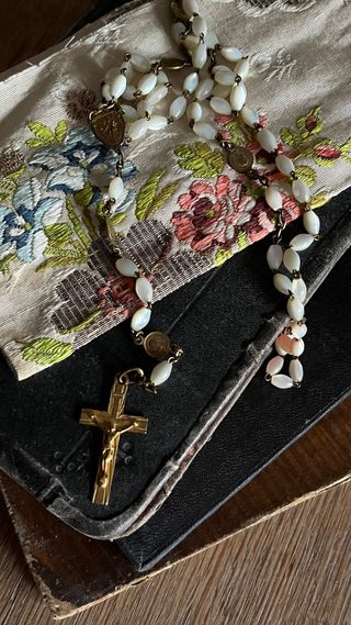 Rosario de nácar antiguo 50cm