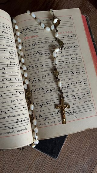 Rosario de nácar antiguo 50cm