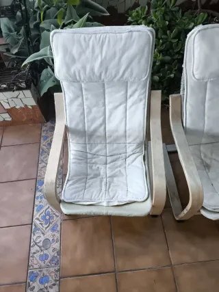 2 Sillones Poäng Ikea Madera y Tela