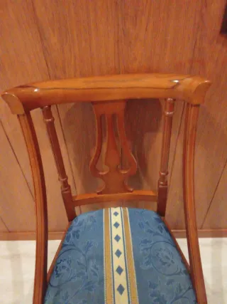 4 Sillas de Comedor Madera de haya y Tela