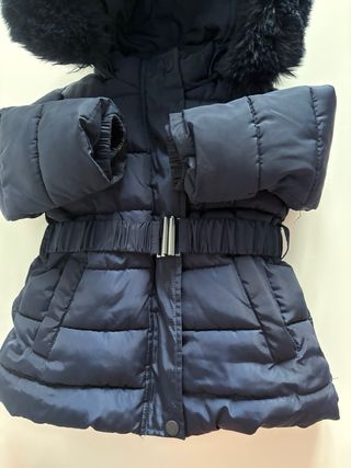 Giubbotto bambina 74 cm blu con cappuccio