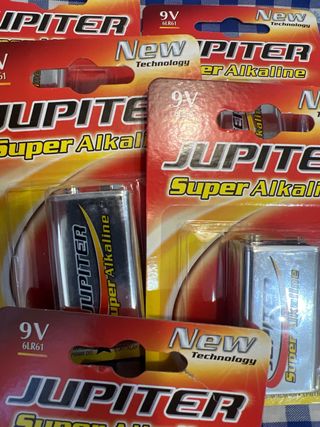Pilas Jupiter 9V Super Alkaline (6LR61)  Lote de 5