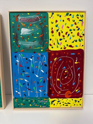 Díptico abstracto acrílico sobre lienzo