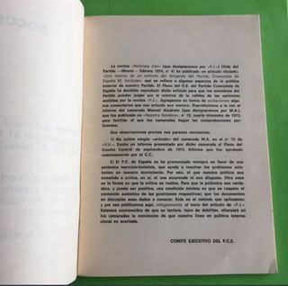 Documentos,  Informe Manuel Azcárate 1973 ( P.C.E.