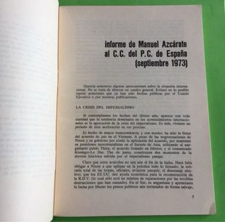 Documentos,  Informe Manuel Azcárate 1973 ( P.C.E.