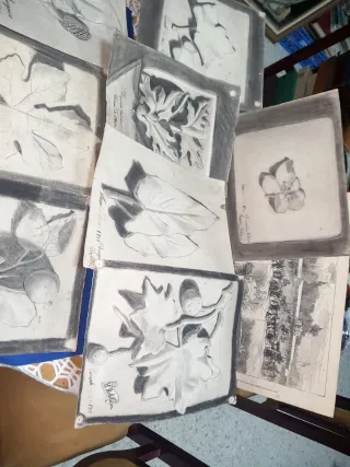 8Carboncillo siglo XX firmados