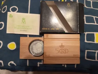 Moneda Plata 5000 Ptas V Centenario 1992