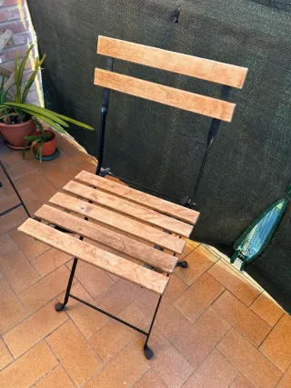Sillas balcón Ikea madera y metal