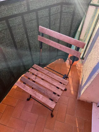 Sillas balcón Ikea madera y metal