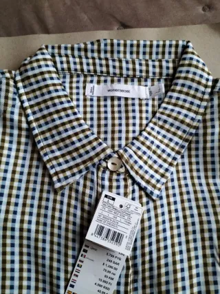 Pijama Woman Secret cuadros azul y negro