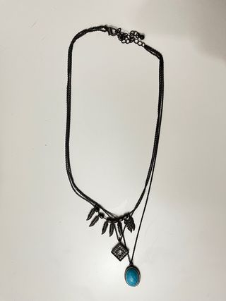 Collar Triple Boho Chic (Nuevo) - Turquesa y Pluma