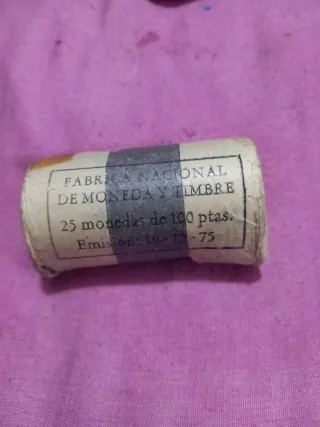 Rollo monedas 100 ptas. Fábrica Nacional