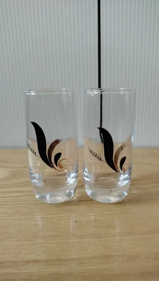 Set 2 Bicchierini Liquore Vintage Decorati