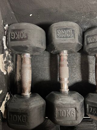 Mancuernas hexagonales de gimnasio