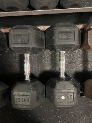 Mancuernas hexagonales de gimnasio