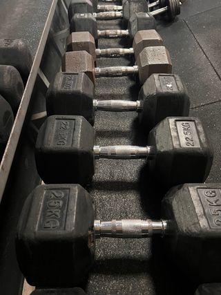 Mancuernas hexagonales de gimnasio