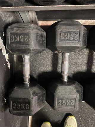 Mancuernas hexagonales de gimnasio