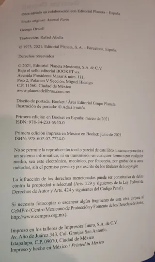 Rebelión en la Granja de George Orwell