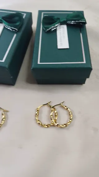 2 Pares Pendientes Chapado Oro 18k