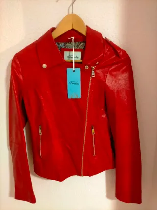 Cazadora polipiel Roja Talla S
