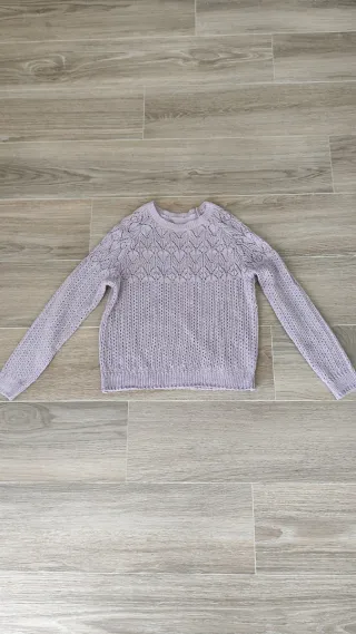 Jersey calado mujer morado