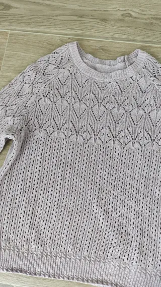 Jersey calado mujer morado