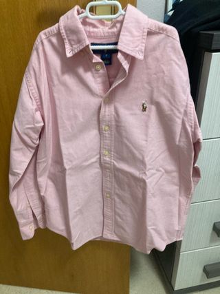 Camisa Oxford Polo Ralph Lauren Rosa T- 8 años