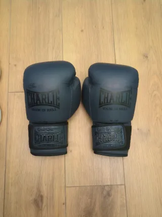 Guantes Boxeo Charlie Piel 16 oz Azul