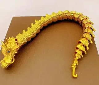 Pulsera Dragón Chapada Oro 18k