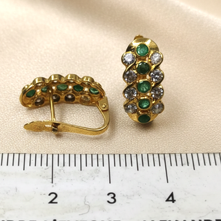 Pendientes Tynel Oro 18k Esmeraldas y Circonitas
