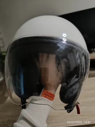 Casco Jet Piaggio Blanco Talla XS, seminuevo.